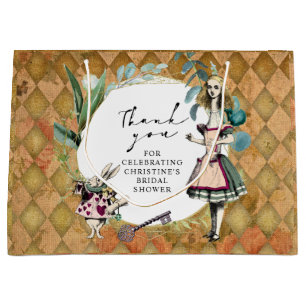 Vintage Alice in Wonderland Thank You Large Gift Bag