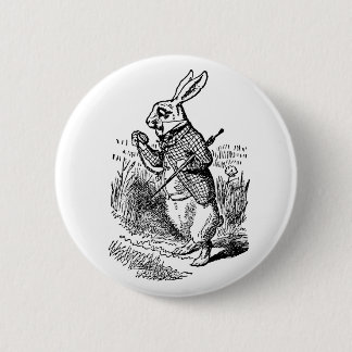 Vintage Alice in Wonderland the White Rabbit Watch 6 Cm Round Badge