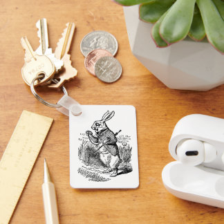 Vintage Alice in Wonderland the White Rabbit Watch Key Ring