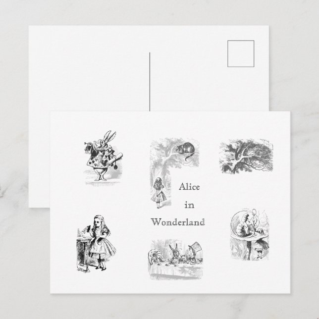 Vintage Alice in Wonderland Themed Postcard (Front/Back)