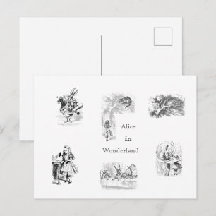 Vintage Alice in Wonderland Themed Postcard