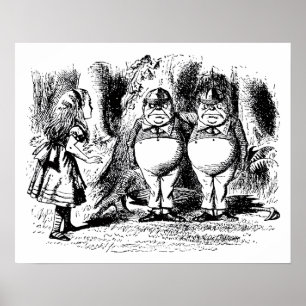 Vintage Alice in Wonderland, Tweedledum Tweedledee Poster