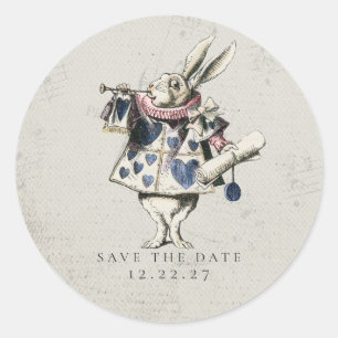 Vintage Alice in Wonderland Wedding  Classic Round Sticker