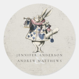 Vintage Alice in Wonderland Wedding  Classic Round Sticker