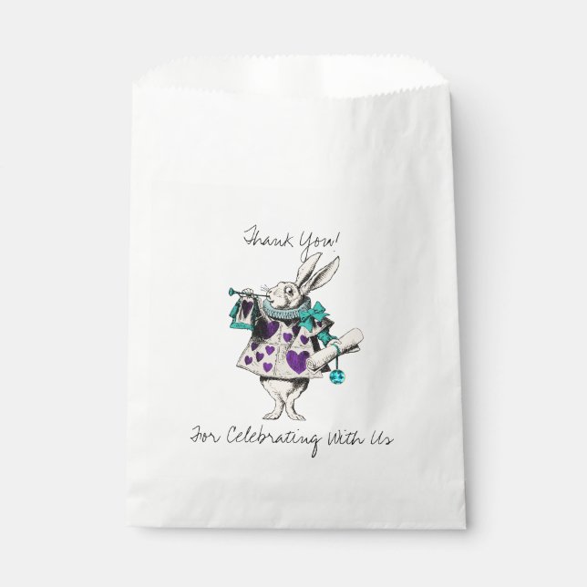 Vintage Alice in Wonderland Wedding Favour Bags (Front)