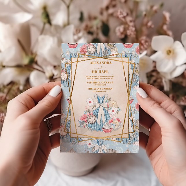 Vintage Alice in Wonderland Wedding Invitation (Creator Uploaded)