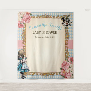 Vintage Alice in Wonderland Welcome Baby Shower Tapestry