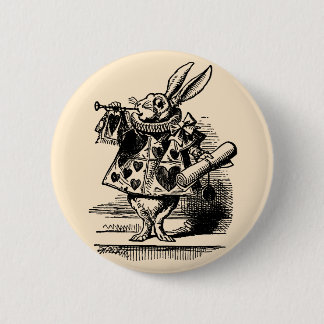 Vintage Alice in Wonderland White Rabbit as Herald 6 Cm Round Badge