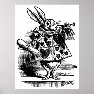 Vintage Alice in Wonderland White Rabbit as Herald Poster