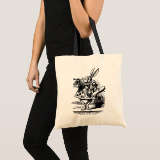 Vintage Alice in Wonderland White Rabbit as Herald Tote Bag