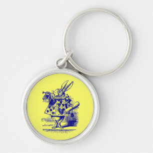 Vintage Alice in Wonderland White Rabbit Key Ring