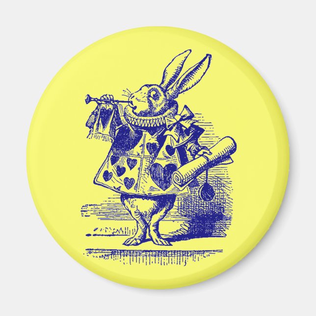 Vintage Alice in Wonderland White Rabbit Magnet (Front)
