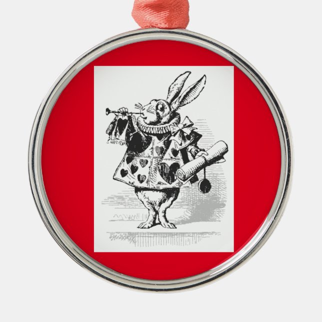 Vintage Alice in Wonderland White Rabbit Ornament (Front)