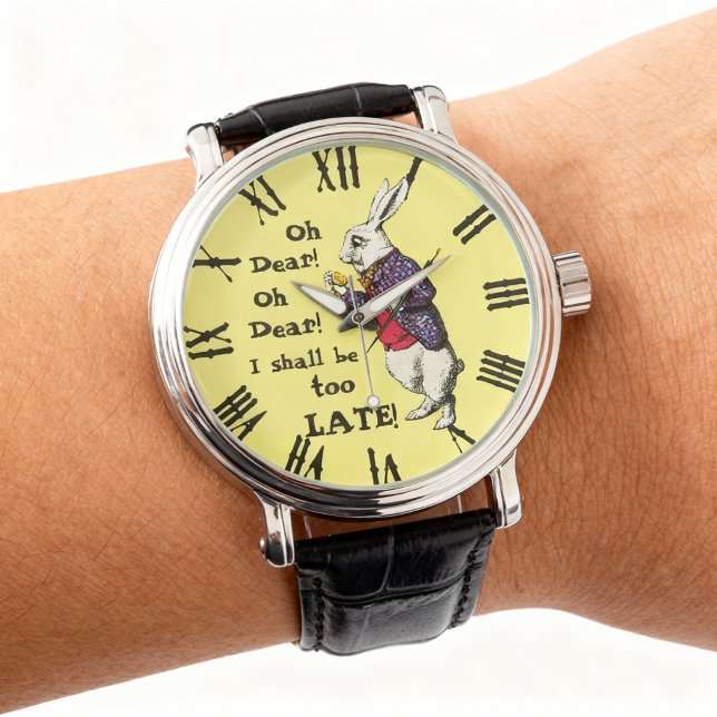 Vintage Alice in Wonderland White Rabbit Quote Watch (Oh dear oh dear don't miss this one! )