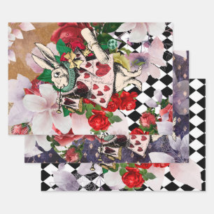 Vintage Alice in Wonderland White Rabbit Wrapping Paper Sheet