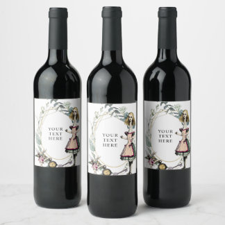 Vintage Alice in Wonderland  Wine Label
