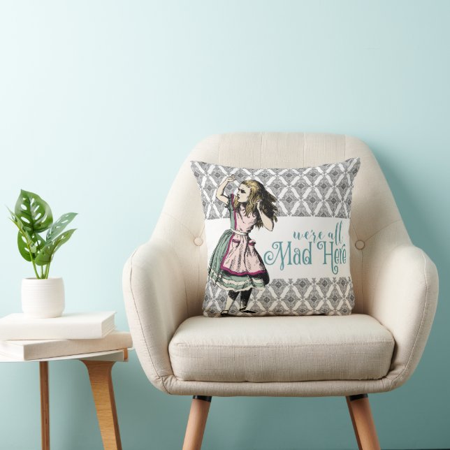 Vintage Alice Mad Here Cushion (Chair)