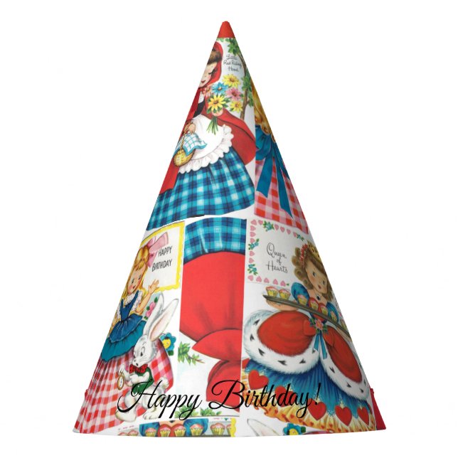 Vintage Alice / Red Riding Hood / Goldilocks Party Hat (Front)