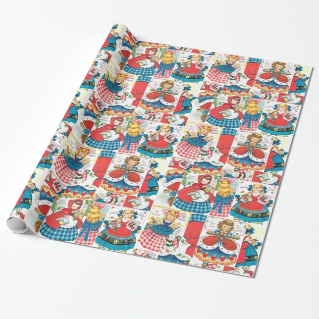 Vintage Alice / Red Riding Hood / Goldilocks Wrapping Paper (Unrolled)