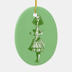 Vintage Alice Stretched in Wonderland Ceramic Tree Decoration