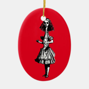 Vintage Alice Stretched in Wonderland Ceramic Tree Decoration