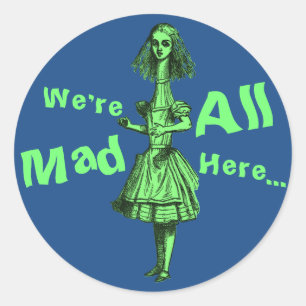 Vintage Alice Stretched in Wonderland Classic Round Sticker