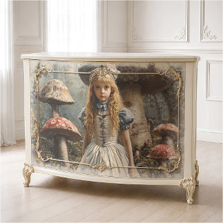 Vintage Alice Surreal Mushroom Forest Panoramic Tissue Paper