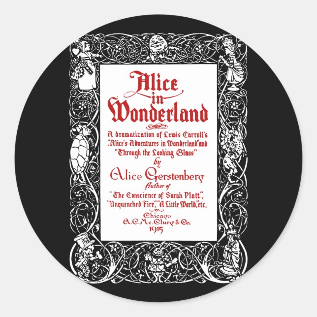 Vintage Alice Title Classic Round Sticker (Front)