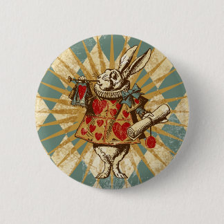 Vintage Alice White Rabbit 6 Cm Round Badge