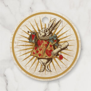 Vintage Alice White Rabbit Favour Tags