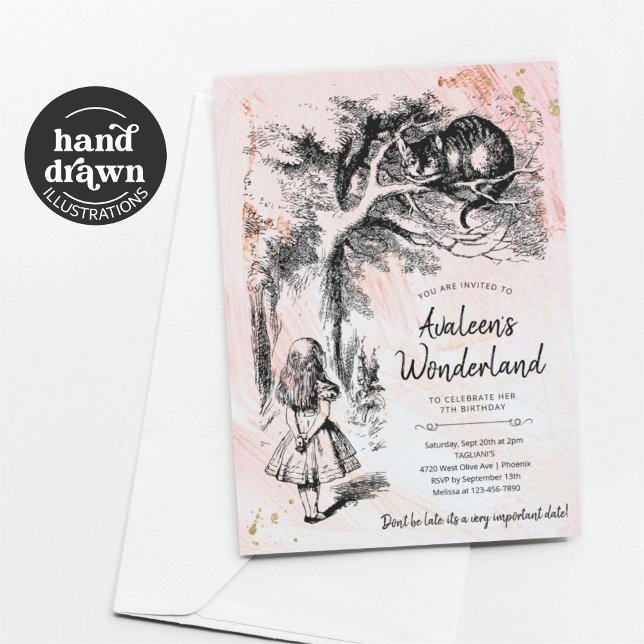 Vintage Alice's Adventures in Wonderland Birthday Invitation (Creator Uploaded)