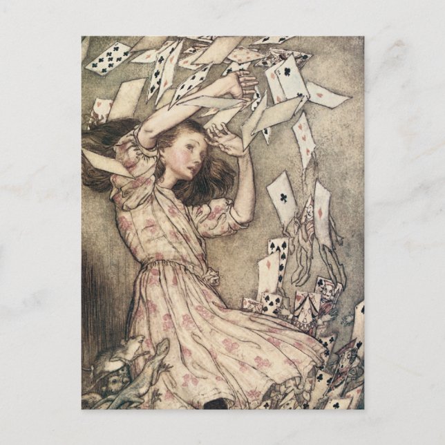 Vintage Alices Adventures in Wonderland by Rackham Postcard (Front)
