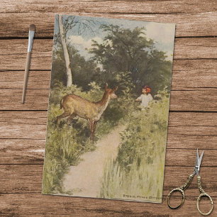 Vintage Alice's Adventures in Wonderland Deer Tissue Paper