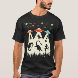 Vintage Alien Abduction T-Rex Loch Ness Bigfoot Fu T-Shirt