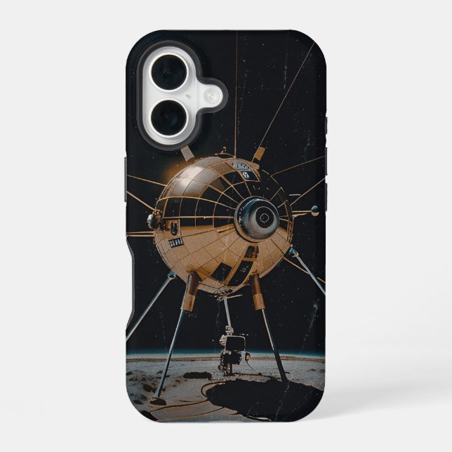 Vintage alien craft iPhone 16 case (Back)