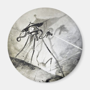 Vintage alien invasion world war ufo movie magnet