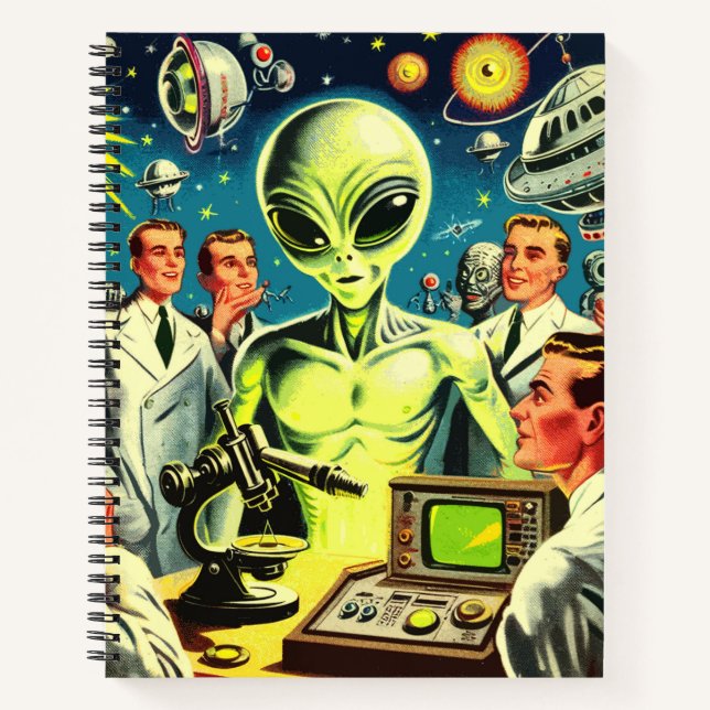 Vintage Alien Science Fiction Comics Notebook (Front)