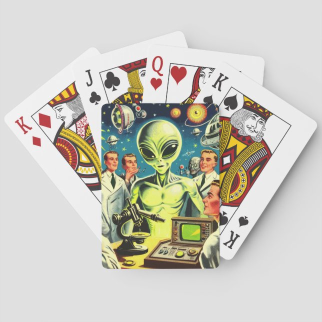 Vintage Alien Science Fiction Comics Playing Cards (Back)