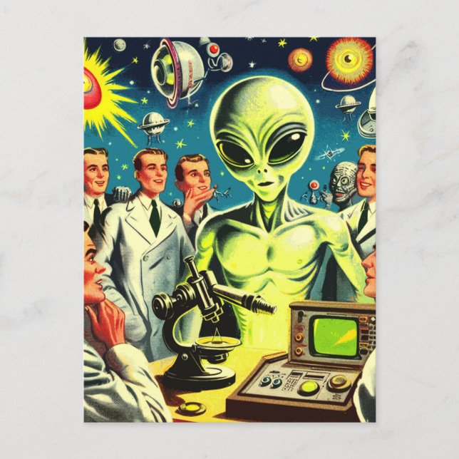 Vintage Alien Science Fiction Comics Postcard (Front)