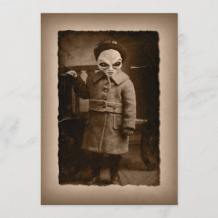 Vintage Alien Toddler Halloween Party Invitation