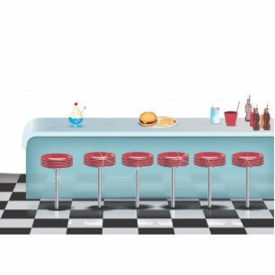 Vintage All American Diner Photo Sculpture Magnet