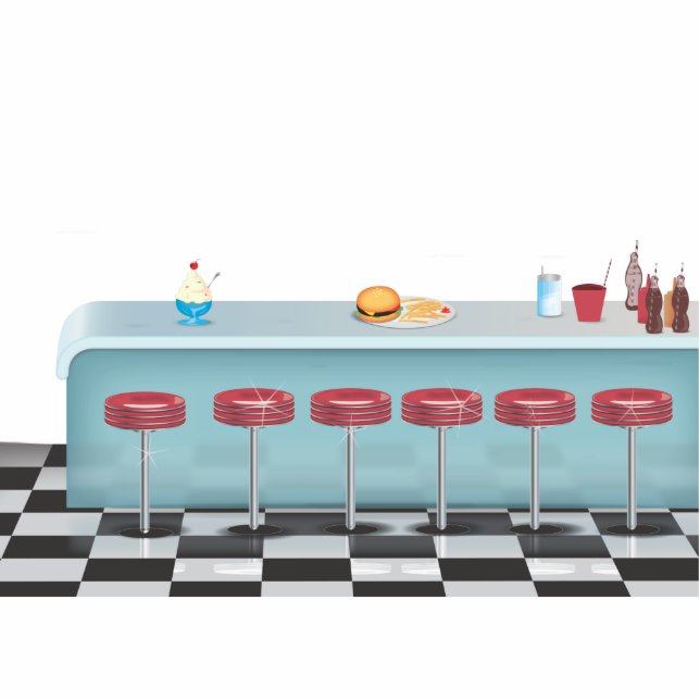 Vintage All American Diner Photo Sculpture Magnet (Front)