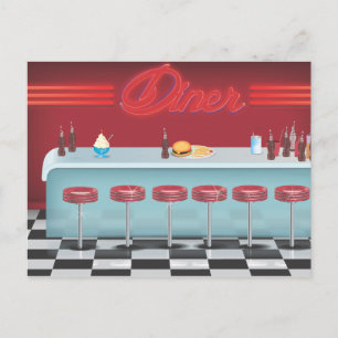 Vintage All American Diner Postcard