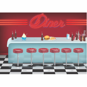 Vintage All American Diner Standing Photo Sculpture