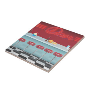 Vintage All American Diner Tile