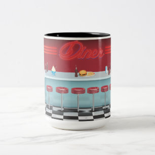 Vintage All American Diner Two-Tone Coffee Mug