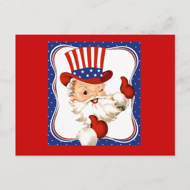 Vintage All American Santa Claus Art Holiday Postcard (Front)