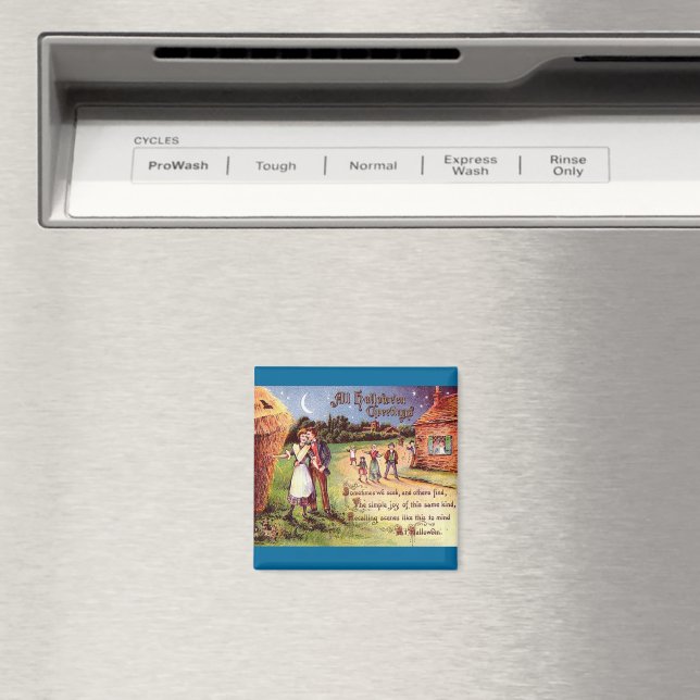 Vintage All Halloween Greeting Couple Magnet (In Situ (Dishwasher))