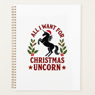 Vintage All I Want for Christmas Is a Unicorn Funn Planner