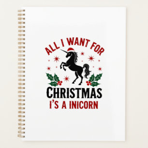 Vintage All I Want for Christmas Is a Unicorn Funn Planner
